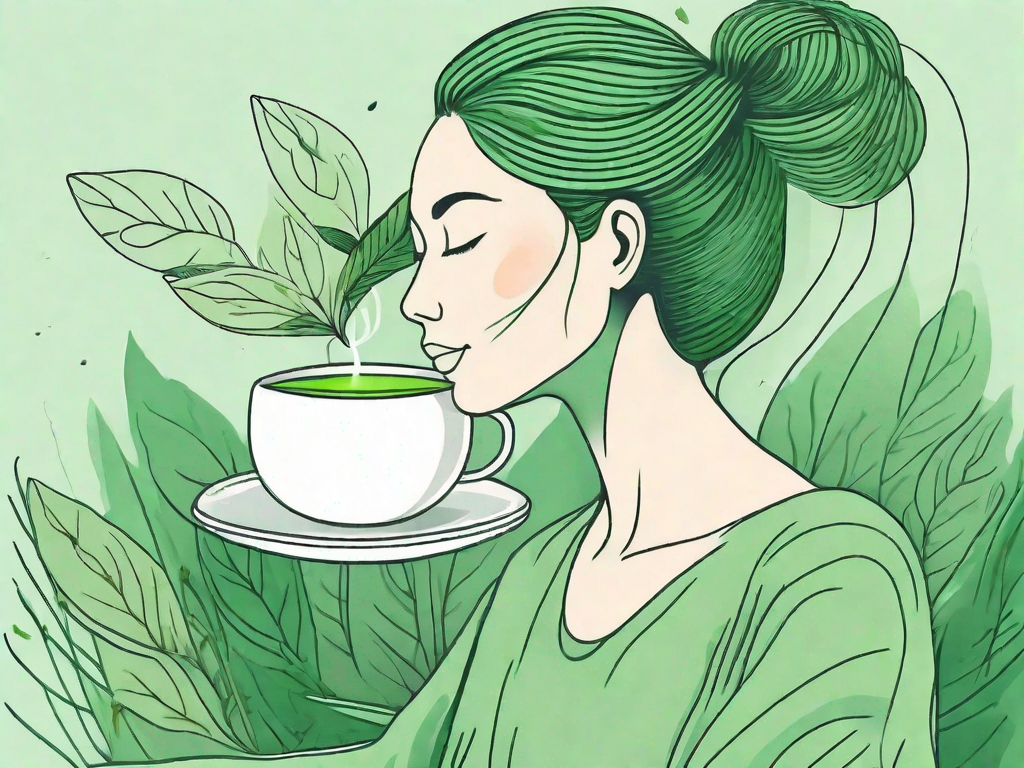 How does green tea help in hair health?